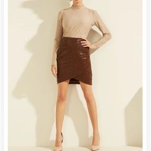 GUESS Rosalba Faux-Leather Skirt Size Small